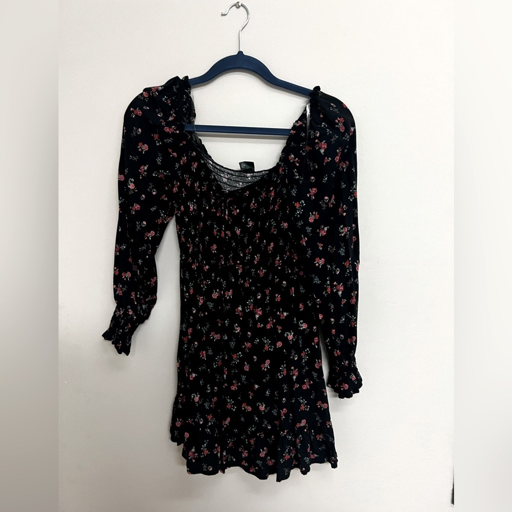 Wild fable puff sleeve dress, square neckline mini